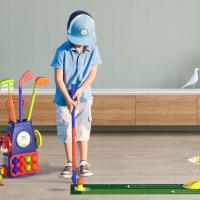 MINI GOLF DLA DZIECI ZESTAW DO GRY W GOLFA Z WÓZKIEM KIJE GOLFOWE PIŁECZKI