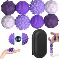 MAGNETYCZNE KULKI FIDGET FIOLETOWY 8SZT SILIKON ANTYSTRESOWY ZESTAW