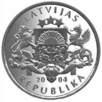 Łotwa 1 Łat 2004 Spriditis z łopatą Mennicza (UNC)