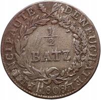 #B03# Szwajcaria, 1/2 batz 1808