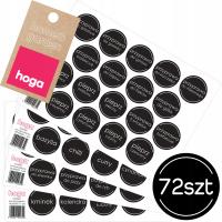 HOGA 400001 ETYKIETY SAMOPRZYLEPNE czarne 72szt
