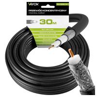 Антенный кабель коаксиальный провод черный гелеобразный медный CU 4K 30M VAYOX