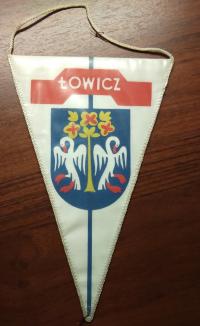 Proporczyk ŁOWICZ herb miasta godło PRL