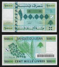 LIBAN 100000 Livres 2004 P89r Ser ZASTEPCZA Ex UNC