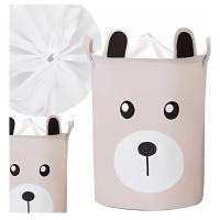 Корзина для игрушек запираемый большой контейнер органайзер плюшевый медведь премиум XXL сильный 63l