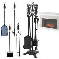 КАМИННАЯ ПОСУДА СТАЛЬНОЙ НАБОР ДЛЯ КАМИНА ПЕЧИ 5В1 АКСЕССУАРЫ