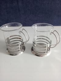 Dwie szklanki z uchwytem z lat 70-tych