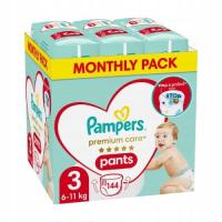 PAMPERS Premium Care Pieluchomajtki r. 3 144 sztuk