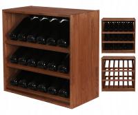 Modułowy stojak na Wino RW61(3 Leżnie)Brąz OUTLET