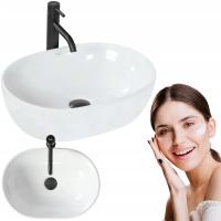 Umywalka ceramiczna nablatowa owalna REA AMELIA biała