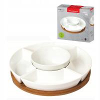 Zestaw miseczek do dipów Florina Adria z bambusową podstawką 5szt