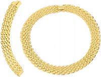 Злотый набор ювелирных изделий ожерелье цепь ожерелье браслет позолоченный