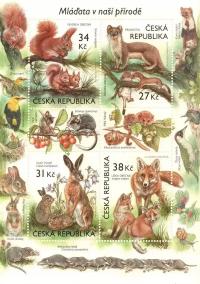 Czechy 2024. MNH XF. Małe zwierzęta. Arkusz znaczków