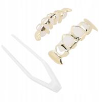 Wydrążony aparat na zęby Modna metalowa biżuteria na zęby na imprezę CM