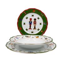 Cicha Noc Komplet 3 talerzy green Bogucice