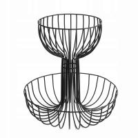 Kosz na owoce Fuente 2 poziomy czarny