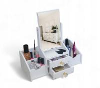 TOALETKA Z LUSTREM ORGANIZER PRZYBORNIK NA BIURKO DO MAKIJAŻU SZKATUŁKA