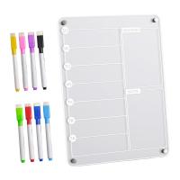 Akrylowy planer posiłków Do listy zakupów Podkładka do planowania W/markery Lodówka