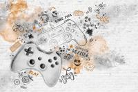 TAPETA winylowo flizelinowa młodzieżowa gracz pomarańczowa wz3 - NA WYMIAR