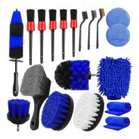 19x Zestaw do pielęgnacji samochodu Profesjonalny zestaw szczotek wiertarskich do wielu zastosowań