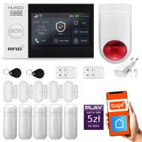Alarm bezprzewodowy GSM + WiFi z aplikacją TUYA , zestaw , HUXGO HXA007