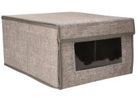 Текстильная коробка органайзер 34x29x18 см с крышкой и окном-для шкафа