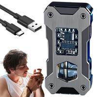 Elegancka Zapalniczka Gazowa Z Grawerem 4 Tryby Światła Prezent