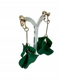 Klipsy akrylowe piękne wiszące stylowe zielone c85