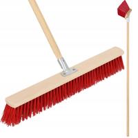 МЕТЛА ЩЕТКА 600 ММ ПВХ УЛИЧНЫЙ УБОРЩИК ПОДМЕТАЛЬНАЯ ЩЕТКА С ДЕРЕВЯННЫМ ХВОСТОВИКОМ