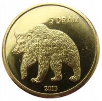 НАГОРНЫЙ КАРАБАХ 5 ДРАМ 2013 МЕДВЕДЬ МОНЕТНЫЙ ДВОР