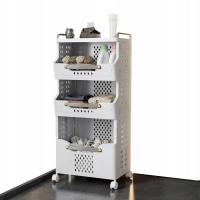 КОРЗИНА ТЕЛЕЖКА ОРГАНАЙЗЕР ДЛЯ БЕЛЬЯ СКЛАДНОЙ НА КОЛЕСИКАХ 3 ЯРУСА-УНИВЕРСАЛЬНЫЙ