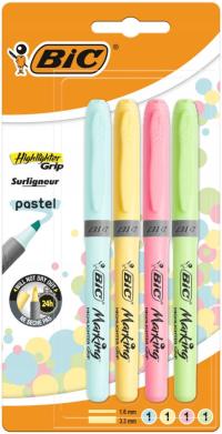 Маркер BIC Highlighter Grip Pastel 4 цвета
