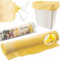 10X мешки для мусора с запахом лимона, набор мешков с лентой 60 л