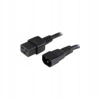 Kabel zasilający IEC320 C14/C19 10A 2m czarny