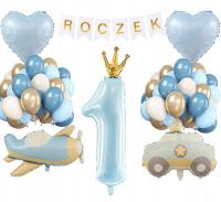 НАСТЕННЫЕ УКРАШЕНИЯ НАБОР ВОЗДУШНЫХ ШАРОВ ДЛЯ ГОД 1 ДЕНЬ РОЖДЕНИЯ 46ШТ