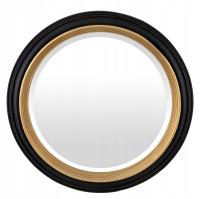 Классическое настенное зеркало круглое золотое черное