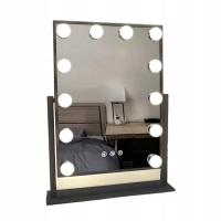 Зеркало для макияжа со световым сенсорным экраном, вращение на 360 градусов