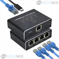 ADAPTER ROZDZIELACZ MINI SWITCH SPLITTER LAN ETHERNET 4X RJ45 1000MBPS 1GB