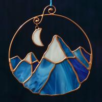 Góry Szkło witrażowe Dekoracja na okno