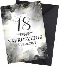 Приглашения на 18-й день рождения восемнадцать черный золотой черный конверт бесплатно