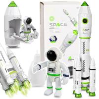 RAKIETA KOSMICZNA I KOSMONAUTA ZABAWKA DLA DZIECI WYDAJE DŹWIĘK ŚWIATŁO DYM