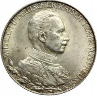 PRUSY KAISERREICH 1913 WILHELM II MUNDUR 2 MARKI STAN!