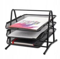 Ящик для документов A4 органайзер 3 ящика металлическая полка черный