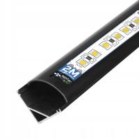 Угловой светодиодный профиль для светодиодной ленты с абажуром 2 м алюминиевый угловой черный