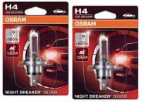 Osram ŻARÓWKA H4 12V 60/55W NIGHT BREAKER SILV DO +100% JAŚNIEJSZE ŚWIATŁO