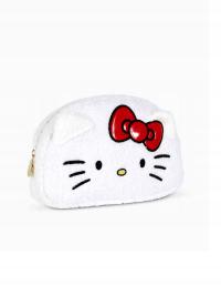 HELLO KITTY Kosmetyczka pluszowa biała zapinana na zamek licencja Sanrio