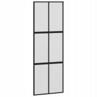 Drzwi przesuwne szklane, 90x205 cm, czarne, matowe