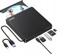 ZEWNĘTRZNY ODTWARZACZ CD DVD USB 3.0 TYPE-C Z 2 USB I GNIAZDEM SD/TF