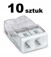 10szt. SZYBKOZŁĄCZKA WAGO 2273-202 PODWÓJNA 2x2,5mm2 24A DO DRUTÓW WCISKANA