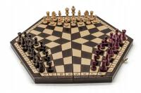 Szachy dla trójki graczy duże brązowe/ Szachy dla trzech duże Szachy Żurek